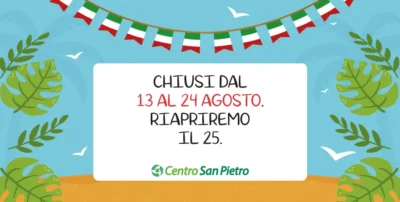 Giorni di chiusura estiva 2025 del Centro San Pietro